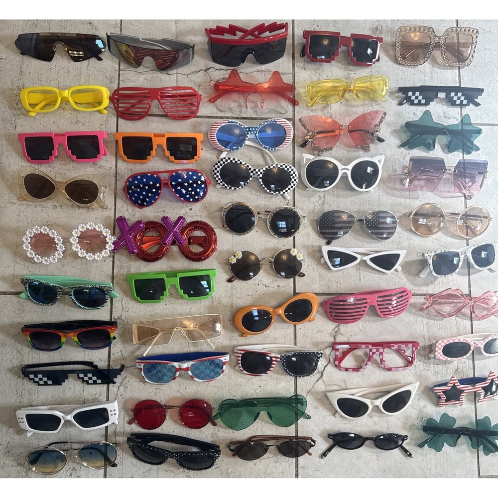 Lot Of 50 Pairs Crazy FUN Party Sunglasses Bachelor /Bachelorette-All included